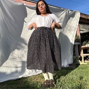 90s black floral maxi skirt